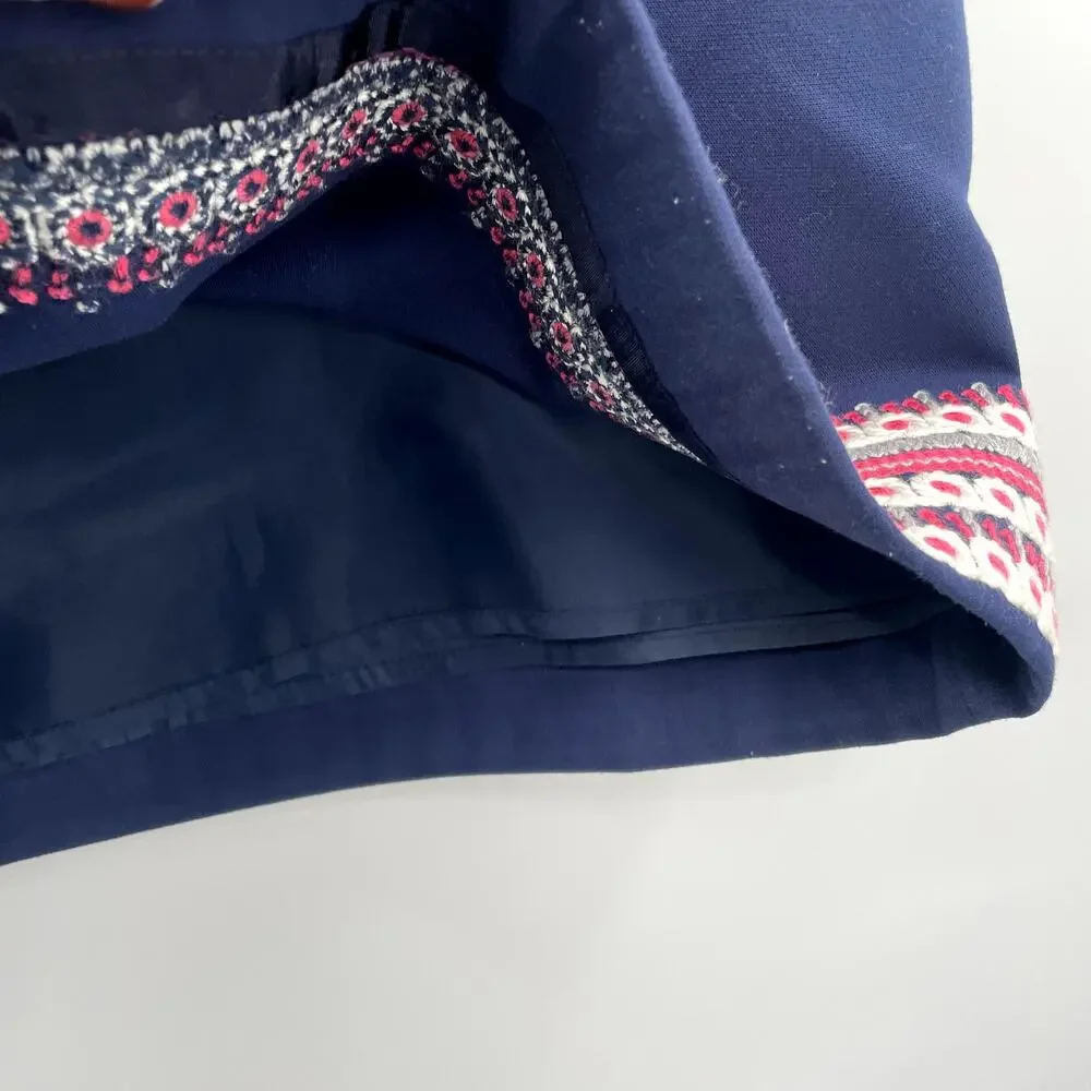 VINEYARD VINES Navy Embroidered Mini Skirt // 4